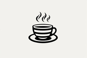 Obraz premium Black and White Coffee Cup Icon