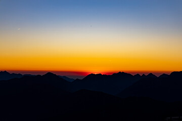 Sunset Over Mountains