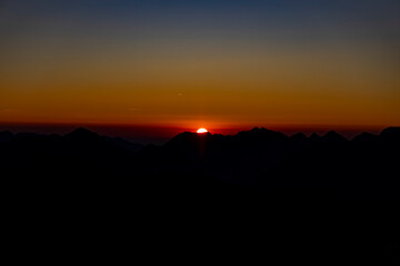 Sunset Over Mountains