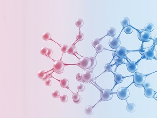 Abstract Science atoms and molecules. View of Human Genome Structure on Light Background