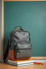 "Set of essential back-to-school items, including school supplies, backpacks, and accessories, displayed in an organized and colorful arrangement, perfect for educational and promotional projects.