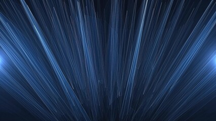 Dynamic blue light beams radiating from a central point creating an abstract background effect