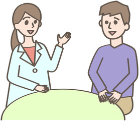 ドクターの説明を聞く人