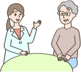 ドクターの説明を聞く人