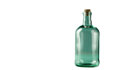 Empty glass bottle green isolated on white background