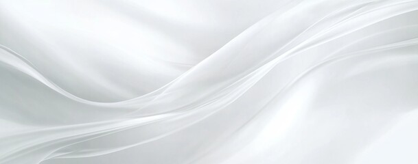 Obraz premium Abstract white background with soft lines and curves, creating an elegant and tranquil atmosphere for design or presentation, perfect for adding depth and beauty to creative projects.