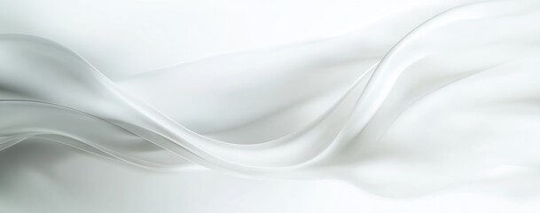 Obraz premium Abstract white background with soft lines and curves, creating an elegant and tranquil atmosphere for design or presentation, perfect for adding depth and beauty to creative projects.