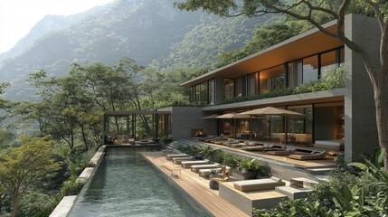 Modern Luxury Villa with Infinity Pool and Mountain Views