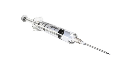 Injection with a syringe isolated on white background