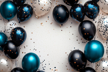 balloons set against a dark background, perfect for party invitations or celebratory themes