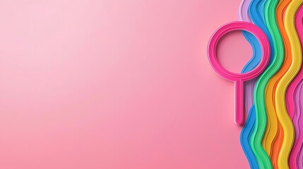 Intersex LGBT education Intersex symbol with fluid lines, gender diversity concept, flat design illustration