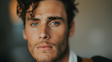 Fototapeta premium Man Playing The Guitar Man With Golden Skin