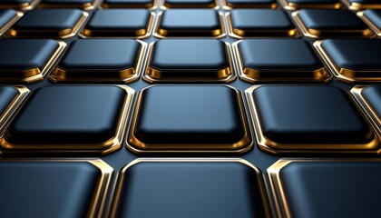 Obraz premium Abstract Geometric Pattern with Black and Gold Squares