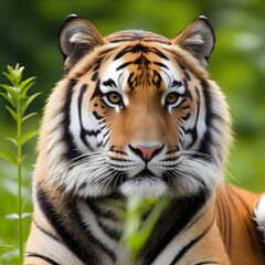 Close-up retrato de un tigre en la naturaleza