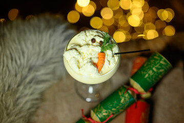 Melted Snowman Cocktail: Festive Drink with a Creative Snowman-Themed Presentation and Seasonal Garnishes