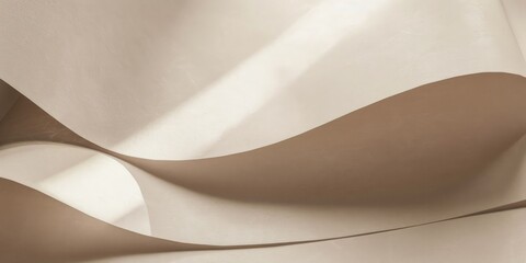 Blank paper mockup with natural light and subtle overlay shadows in soft beige hues
