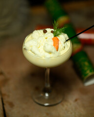 Melted Snowman Cocktail: Festive Drink with a Creative Snowman-Themed Presentation and Seasonal Garnishes