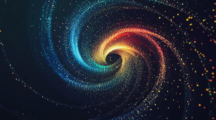 Abstract digital spiral line background electromagnetic wave background Innovation digital background information technology background The background is the background. gradient wave digital wave