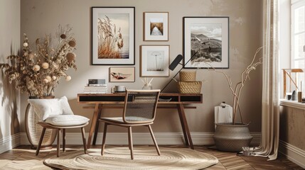 Contemporary Chic: Modern Living Room with Personalized Decor and Natural Elements 