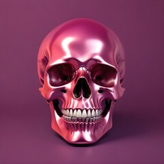 Obraz premium Colorful Pink Skull Painting Dead Fantasy Character Head Background Graphic Banner Design