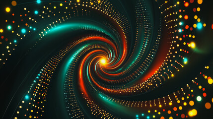 Obraz premium Abstract digital spiral line background electromagnetic wave background Innovation digital background information technology background The background is the background. gradient wave digital wave