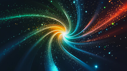 Naklejka premium Abstract digital spiral line background electromagnetic wave background Innovation digital background information technology background The background is the background. gradient wave digital wave