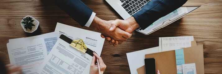 Naklejka premium Business Handshake Agreement