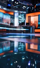 Newsroom background: the dynamic environment where stories unfold, the flow of information, and the technology driving modern news dissemination.