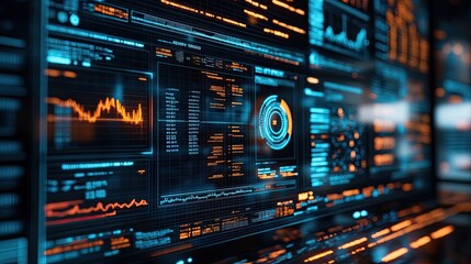 Obraz premium A close-up of a computer screen filled with data. This photo represents the vast amount of information processed in the digital world.
