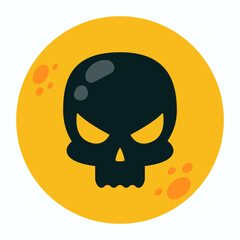 Evil moon. Halloween design. Vector illustration