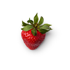 strawberry with shadow isolated on transparent background