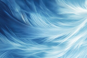Soft, white feathers on a blue background. Perfect for designs that need a delicate, airy, or ethereal feel.