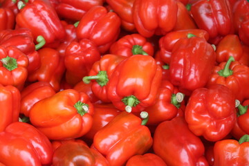 Fresh red bell peppers