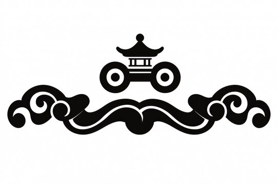recommend clip art: Chinese Style Pagoda and Clouds Design Element