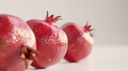 Pomegranate in close-up with a white background generative ai
