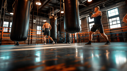 Boxing Training Session in a Modern Gym