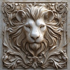 Obraz premium Animal bas-relief, intricate detailing, soft textures, 3D illustration