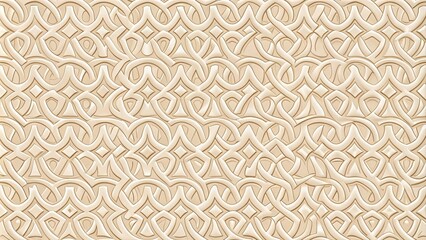 Soft, creamy beige background with a subtle, repeating pattern of interlocking shapes, creating a calming and sophisticated seamless design ideal for commercial and personal use.