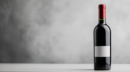 A premium bottle of red wine with a rich label and deep burgundy color, symbolizing sophistication and fine taste, isolated on a white background.