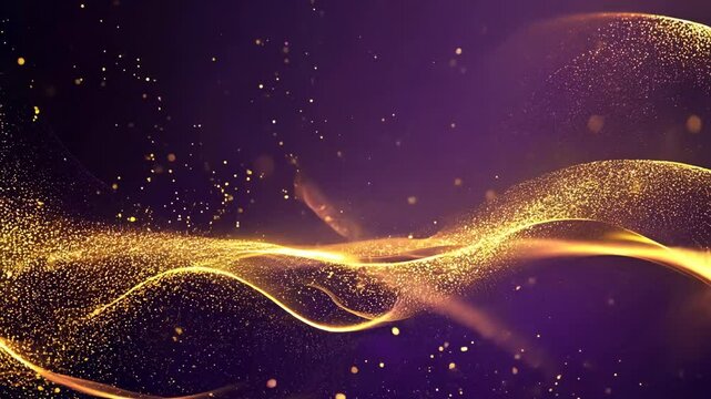 Abstract purple gold glitter light background, de focused luxury video background