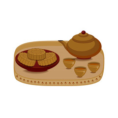 Mooncakes and tea for mid autumn festival