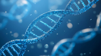 DNA structure, abstract background. Blue DNA double helix