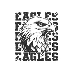 Eagles Illustration Clip Art Design Shape. Mascot Silhouette Icon Vector.
