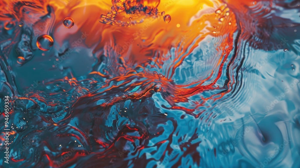 Poster a close-up view of a liquid substance on a surface, suitable for use in scientific or medical contex