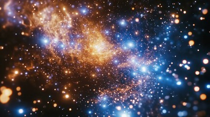 Fototapeta premium A Starry Night Sky with Nebulas and Bright Stars