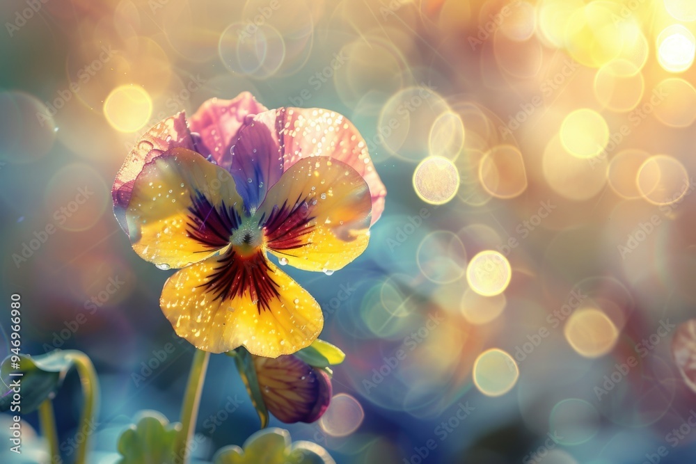 Poster a detailed view of a flower with a soft, blurred background