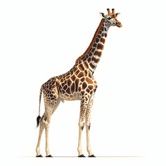 Fototapeta premium Giraffe Standing Isolated on White Background