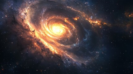 Obraz premium A Spiral Galaxy with a Bright Core and Dusty Arms