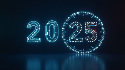 2025 new year design clock count down.