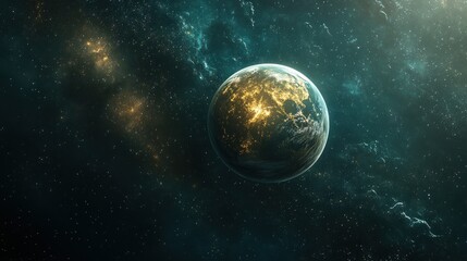 Obraz premium A Planet in a Starry Expanse of Space